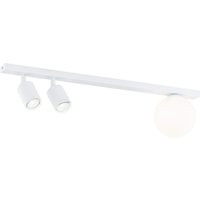Deckenstrahler 60 cm lang Weiß GU10 + E14 Metall Glas von Emibig