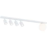 Deckenstrahler Weiß 90 cm lang 4x GU10 + E14 Metall Glas von Emibig