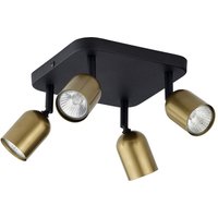Deckenstrahler flexibel in Schwarz Gold 4-flammig GU10 von TK Lighting