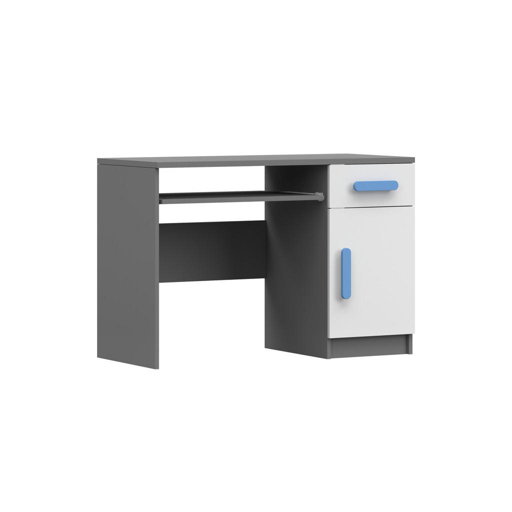 Deine Möbel 24 KINDERSCHREIBTISCH Weiß, Grau, Blau