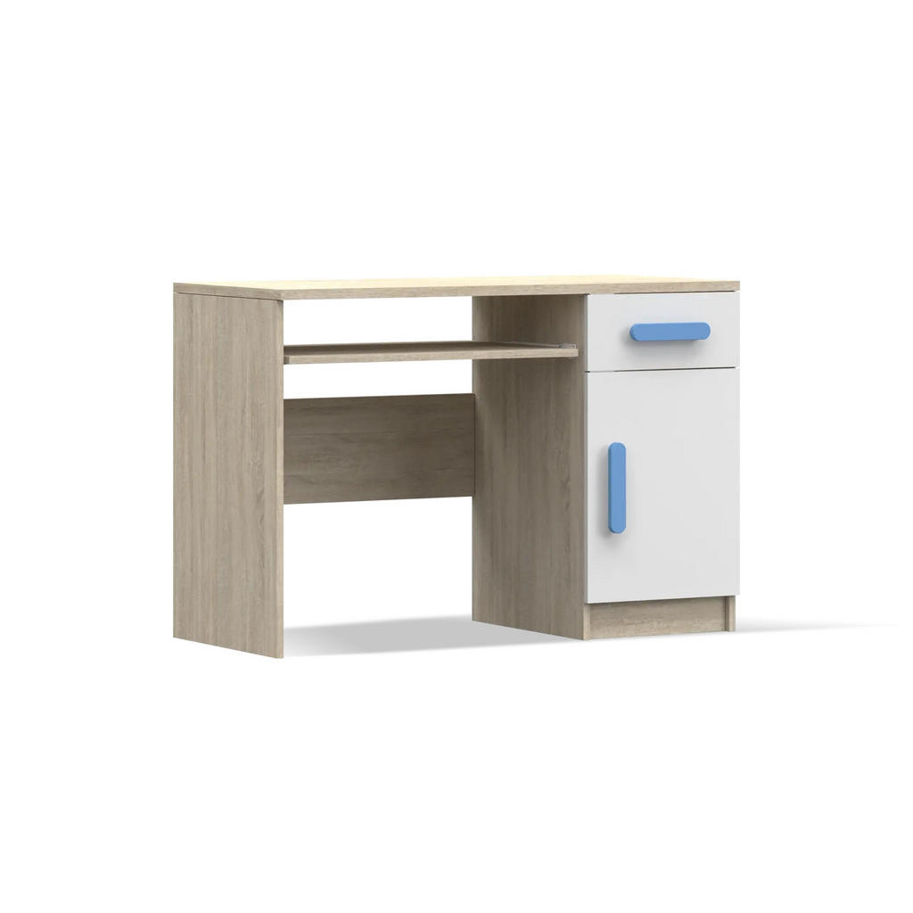 Deine Möbel 24 KINDERSCHREIBTISCH Weiß, Sonoma Eiche, Blau