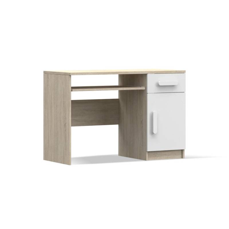 Deine Möbel 24 KINDERSCHREIBTISCH Weiß, Sonoma Eiche, Grau
