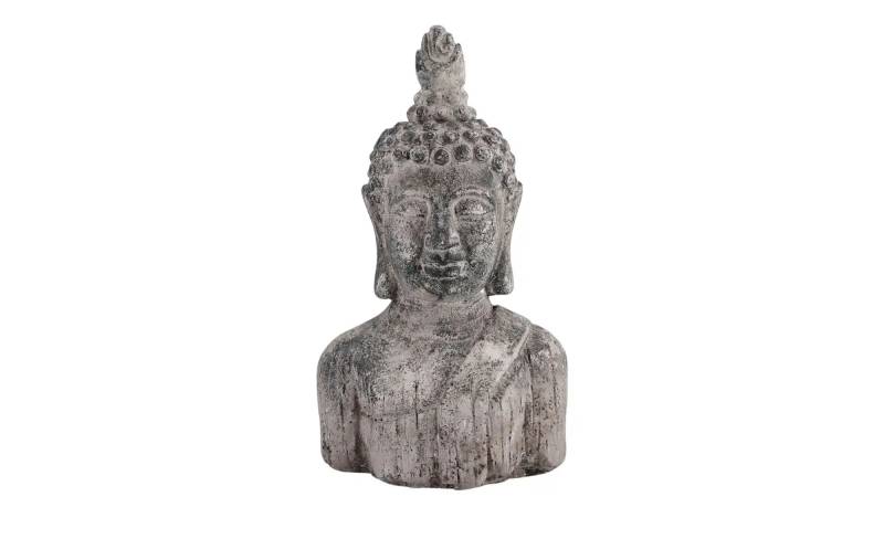 Deko Figur Buddha   ¦ grau ¦ Zement ¦ Maße (cm): B: 20,5 H: 38 T: 12.5
