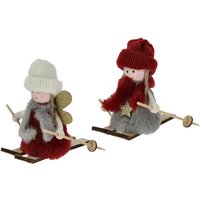 Deko-Figur ENGEL auf Ski 2 sorten 1 Stück unsortiert ca.11cmH Polyester von CEPEWA weiß/rot, rot/grau Deko-Figur ENGEL auf Ski 2 sorten 1 Stück unsortiert ca.11cmH Polyester von CEPEWA weiß/rot, rot/grau