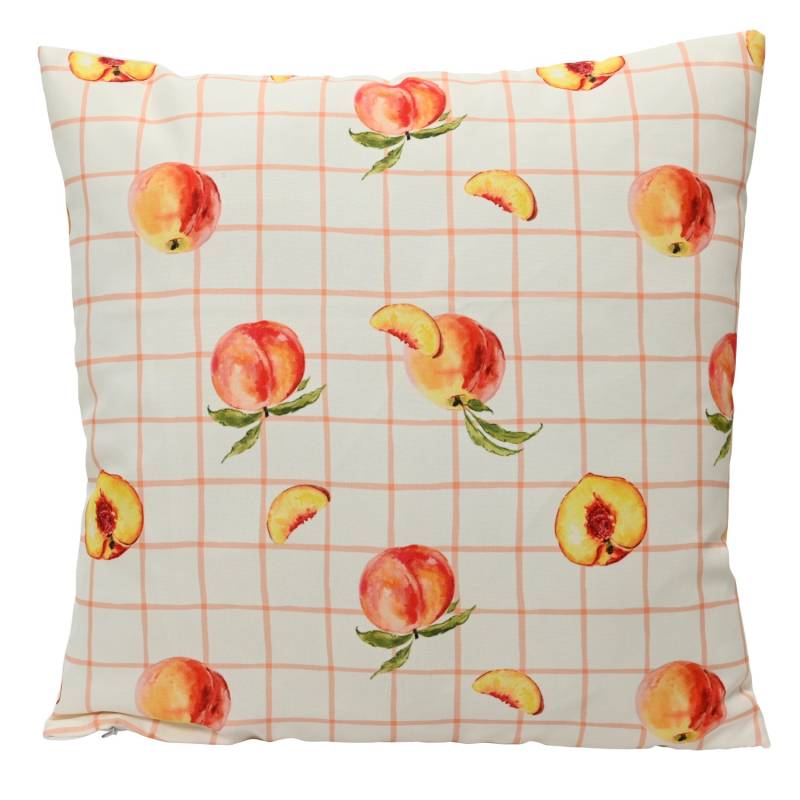 Deko-Kissen Pfirsich-Motiv Polyester 45 cm x 45 cm Bunt