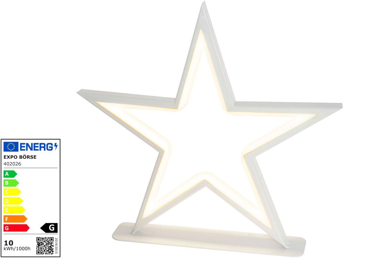 Deko LED Metallstern Weihnachtsstern weiß 33 x 32 cm 144 LEDs warmweiß Deko LED Metallstern Weihnachtsstern weiß 33 x 32 cm 144 LEDs warmweiß