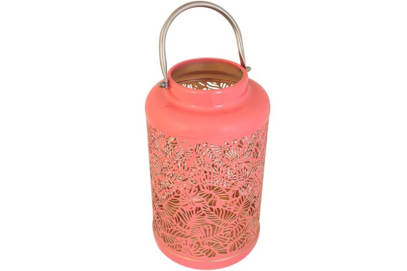 Deko Laterne Lacy Metall 27 cm LACHS farben mit Henkel Metalllaterne