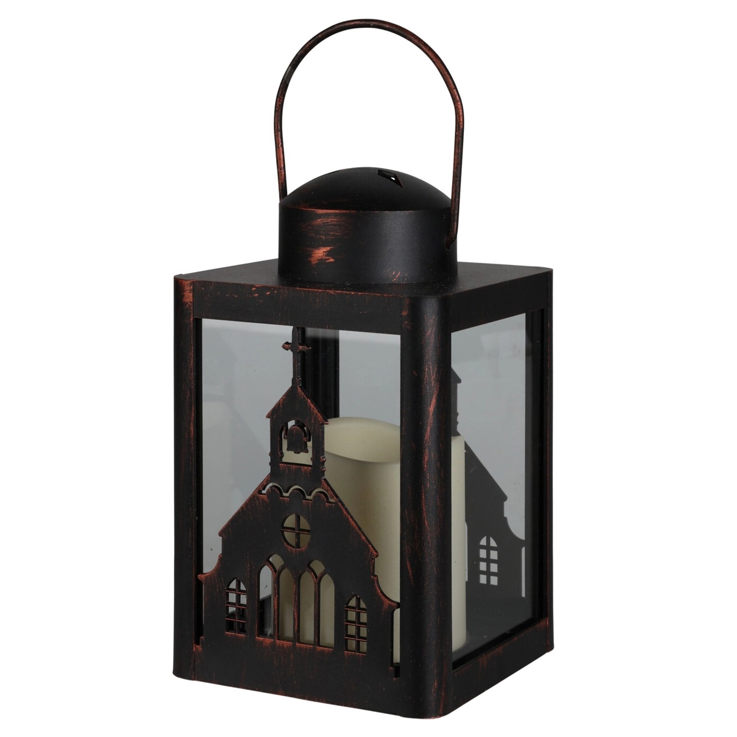 Deko-Laterne mit LED-Kerze 3-fach Sortiert 10 cm x 10 cm x 16 cm Schwarz Deko-Laterne mit LED-Kerze 3-fach Sortiert 10 cm x 10 cm x 16 cm Schwarz