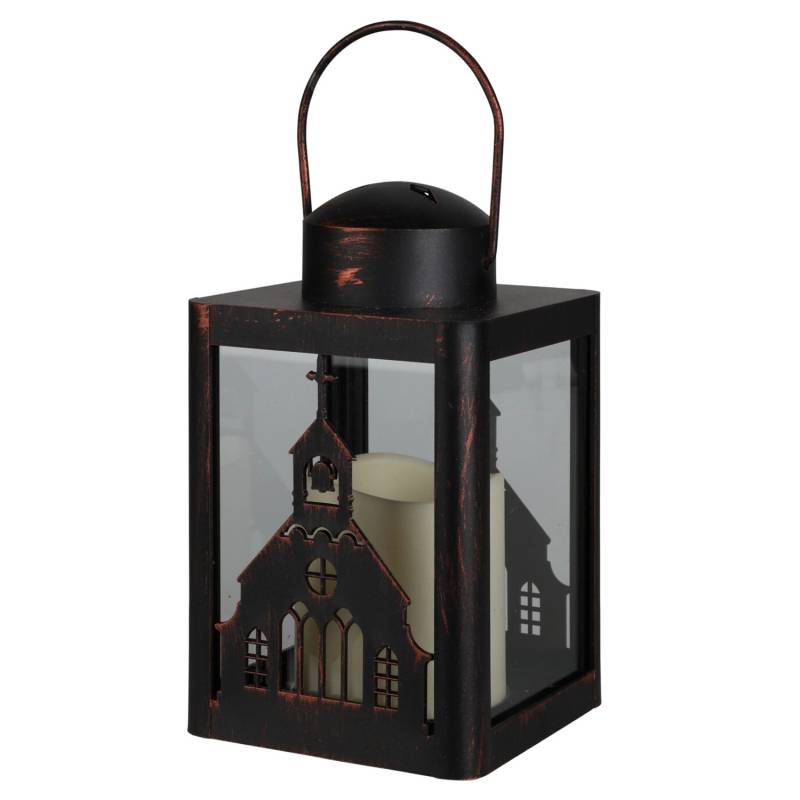 Deko-Laterne mit LED-Kerze 3-fach Sortiert 10 cm x 10 cm x 16 cm Schwarz Deko-Laterne mit LED-Kerze 3-fach Sortiert 10 cm x 10 cm x 16 cm Schwarz