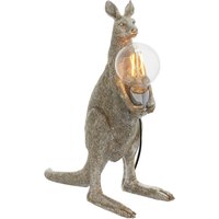 Deko Tischlampe Känguru Polyresin Metall 46,5 cm Silber antik von Endon
