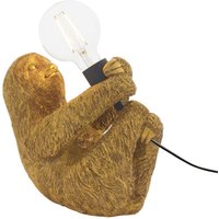 Deko Tischlampe aus Polyresin Metall in Gold antik Faultier von Endon