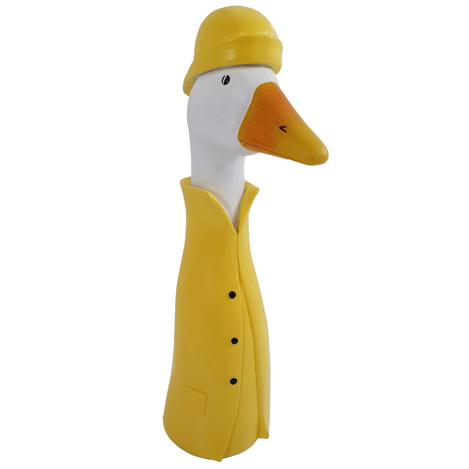 Dekofigur Gänsekopf mit Mantel 33 cm Gelb-Weiß
