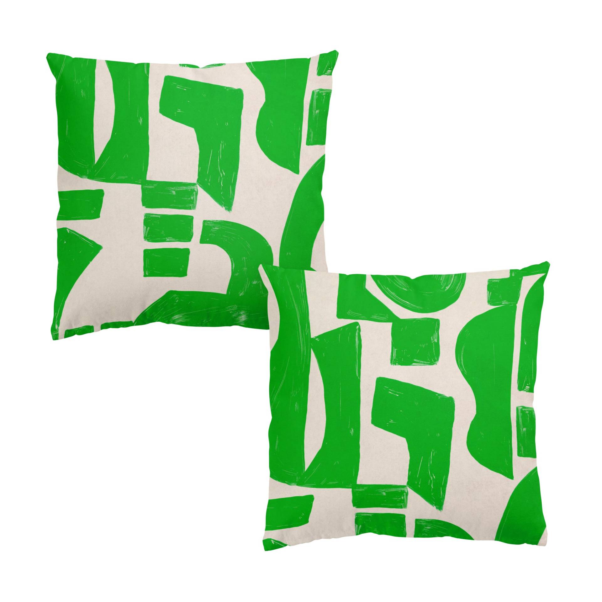 Dekokissen 2er Set Geometrische Formen - Grün Duo