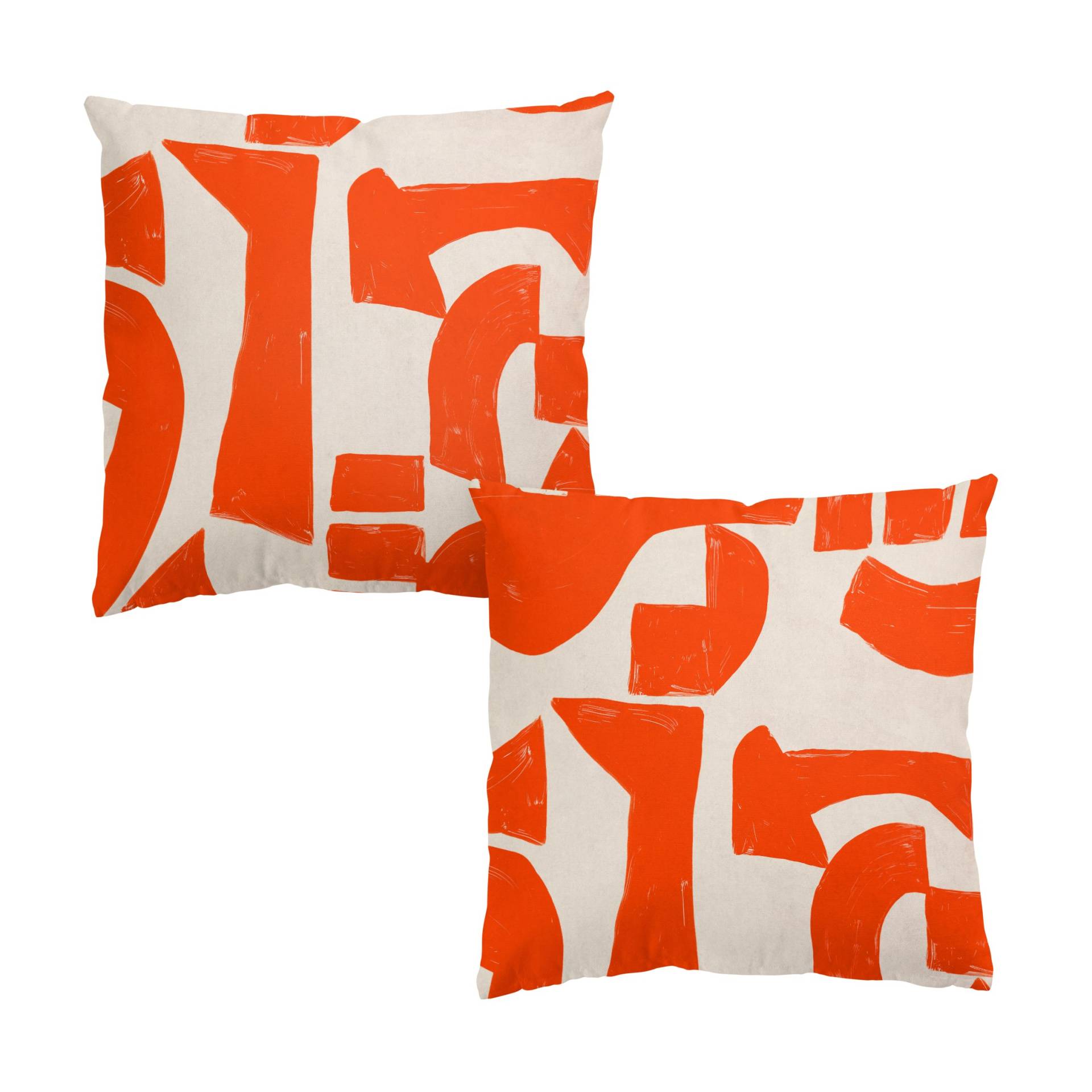 Dekokissen 2er Set Geometrische Formen - Rot Duo