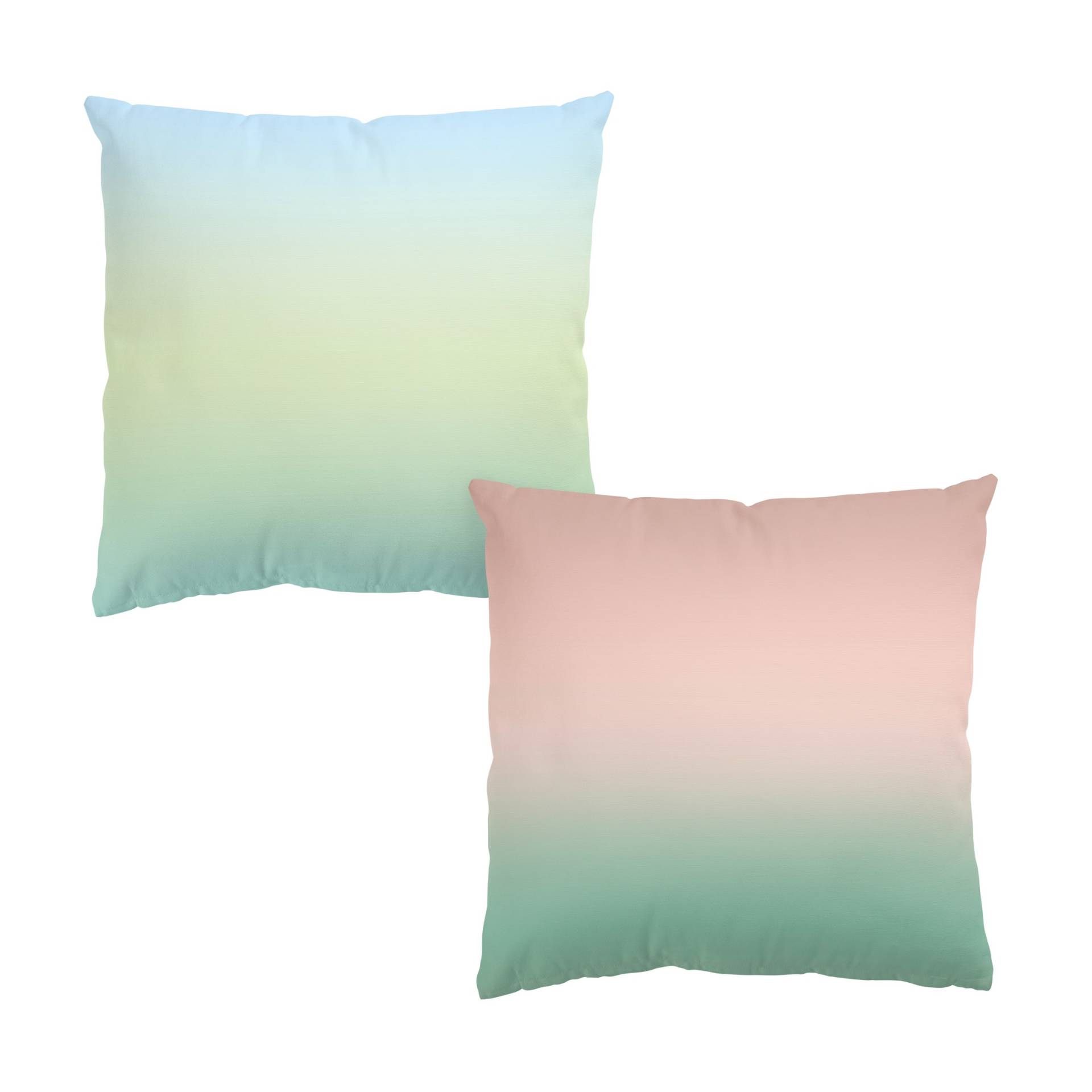 Dekokissen 2er Set Mint Rosa-Grün Farbverlauf Duo