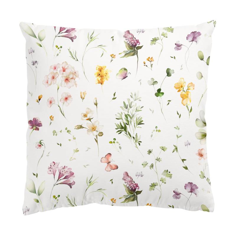 Dekokissen Wildblumen Aquarell Muster