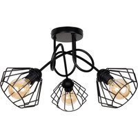 Dekorative Deckenlampe Metall E27 L:55 cm in Schwarz von Belis