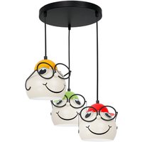 Pendelleuchte Kinderzimmer 3x E27 Glas Metall verstellbar Bunt Pendelleuchte Kinderzimmer 3x E27 Glas Metall verstellbar Bunt von Luminex