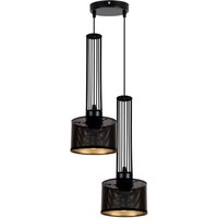 Dekorative Hängelampe Metall 2-flammig E27 Schwarz Gold Dekorative Hängelampe Metall 2-flammig E27 Schwarz Gold von Belis