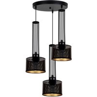 Dekorative Hängelampe Metall 3-flammig E27 Schwarz Gold Dekorative Hängelampe Metall 3-flammig E27 Schwarz Gold von Belis