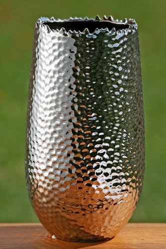 Dekorative Vase "Lajos" silber, Blumenvase, Dekoration, Geschnek von BOLTZE