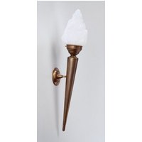 Dekorative Wandfackel Echt-Messing Glas E27 H:65 cm von Berliner Messingleuchten GmbH