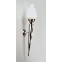 Dekorative Wandlampe Messing in Nickel Glas E27 H:65 cm von Berliner Messingleuchten GmbH