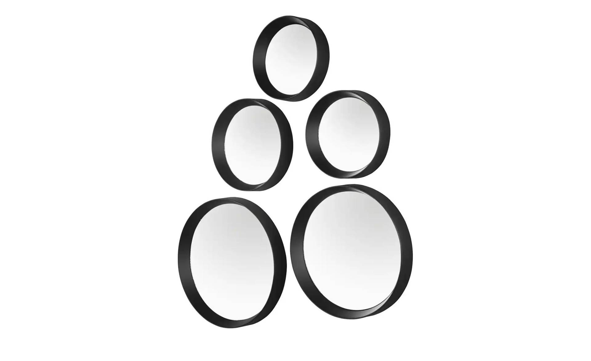 Spiegel 5er Set   ¦ schwarz ¦ Glas,Aluminium,Kunststoff Ø: 25.0 Dekoration > Spiegel - Möbel Kraft