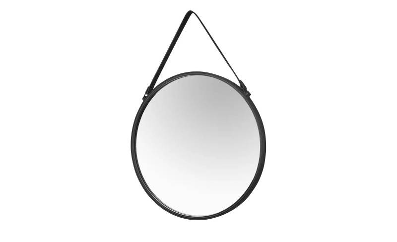 Dekospiegel  Odolo ¦ schwarz ¦ Glas,Metall,Kunstleder Ø: 55 Accessoires > Spiegel - Höffner