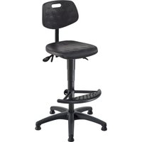 meychair Arbeitsdrehstuhl Ability Polyurethan, Sitzhöhe 585-835 mm, Kunststoffbasis, Bodengleiter, Fußstütze von meychair