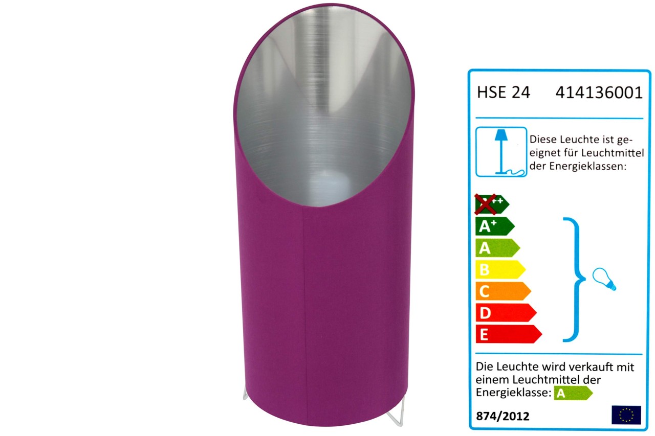Design Lampe mit LED Flammenlicht beere / silber Stehlampe