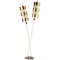 Design Stehlampe Wohnzimmer in Gold Taupe 198 cm