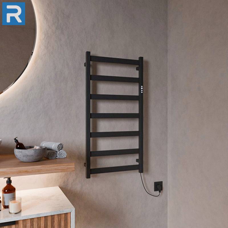 Design Trockenheizkörper Badheizkörper elektrisch schwarz matt 50 x 100 cm