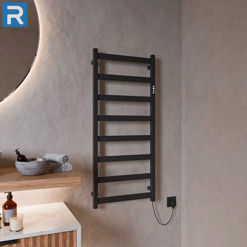 Design Trockenheizkörper Badheizkörper elektrisch schwarz matt 50 x 115 cm Design Trockenheizkörper Badheizkörper elektrisch schwarz matt 50 x 115 cm