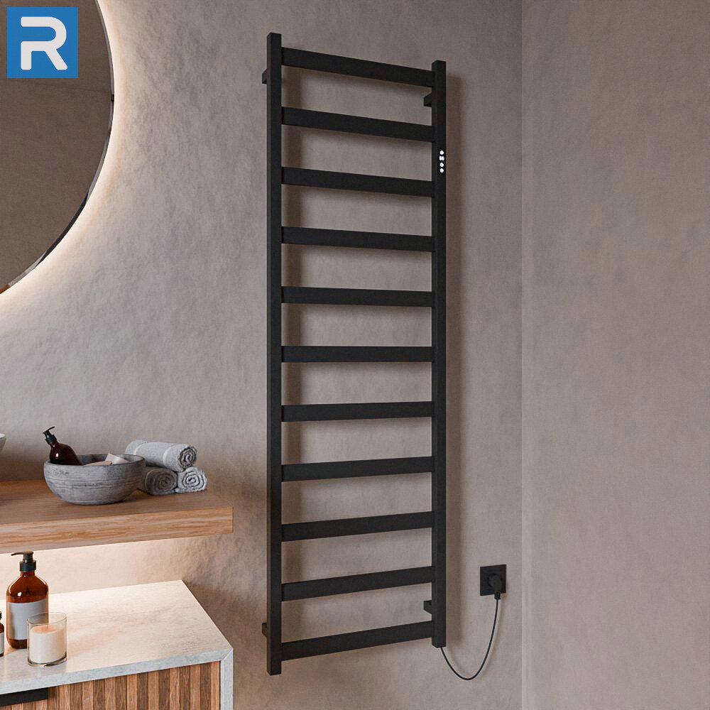 Design Trockenheizkörper Badheizkörper elektrisch schwarz matt 50 x 160 cm Design Trockenheizkörper Badheizkörper elektrisch schwarz matt 50 x 160 cm