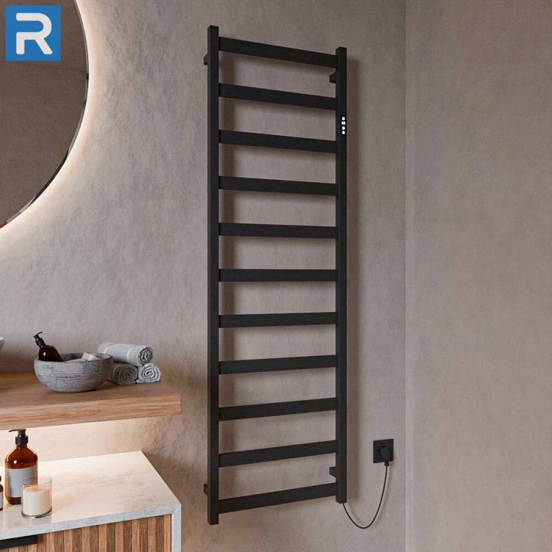 Design Trockenheizkörper Badheizkörper elektrisch schwarz matt 50 x 160 cm