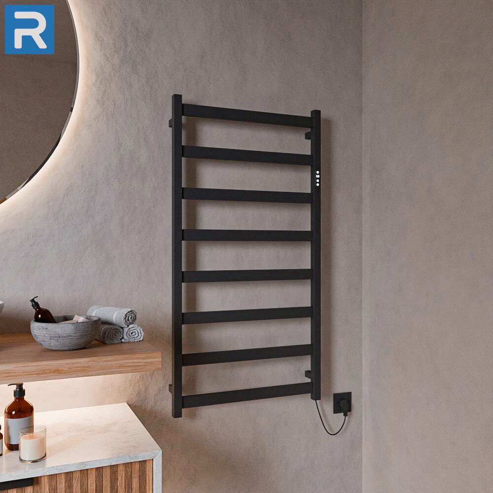 Design Trockenheizkörper Badheizkörper elektrisch schwarz matt 60 x 115 cm Design Trockenheizkörper Badheizkörper elektrisch schwarz matt 60 x 115 cm