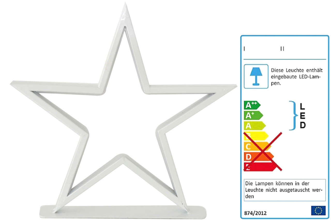 Design Weihnachtsstern aus Metall 32 cm weiss 144 LEDs