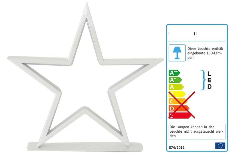 Design Weihnachtsstern aus Metall 32 cm weiss 144 LEDs