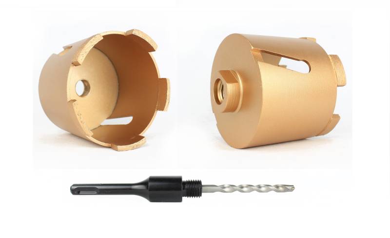 Diamantbohrkrone 68 mm oder 82 mm mit SDS-Plus oder SDS-Max Aufnahmeschaft von Weischer