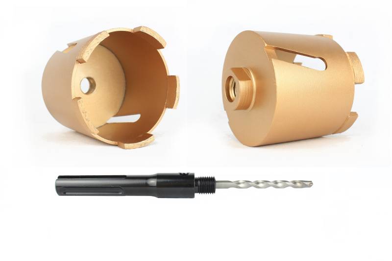 Diamantbohrkrone 68 mm oder 82 mm mit SDS-Plus oder SDS-Max Aufnahmeschaft von Weischer