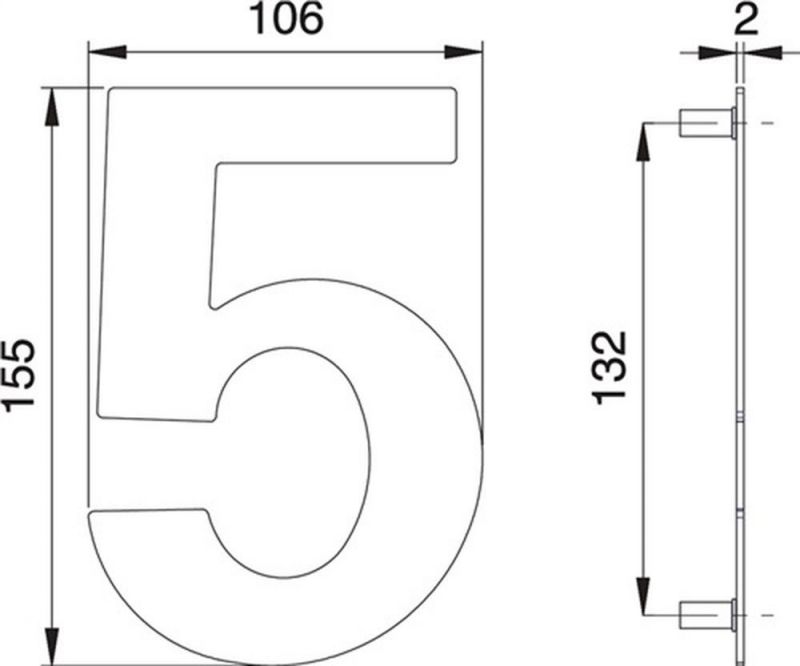 Dieckmann Hausnummer (Edelstahl matt / 150 mm Breite 106 mm) - 2505/0000/00 von Dieckmann