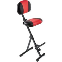 meychair Stehhilfe mit Rückenlehne, klappbar, Sitzhöhe 540-900 mm, Kunstleder, mit Aufstiegshilfe, schwarz-rot meychair Stehhilfe mit Rückenlehne, klappbar, Sitzhöhe 540-900 mm, Kunstleder, mit Aufstiegshilfe, schwarz-rot von meychair