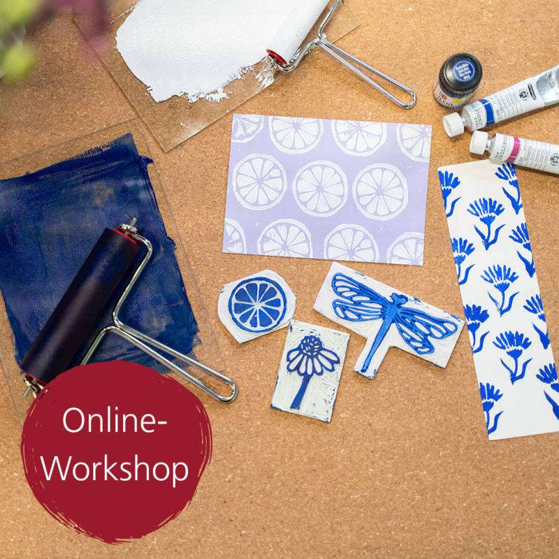 Digital-Webinar Drucken mit Gummistempeln