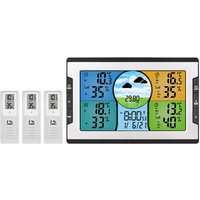 Digitale Wetterstation mit 3 Fernsensoren 328ft/100m Innen-/Außentemperatur-Feuchtigkeitsmonitor Thermohygrometer Wecker Schlummerfunktion mit