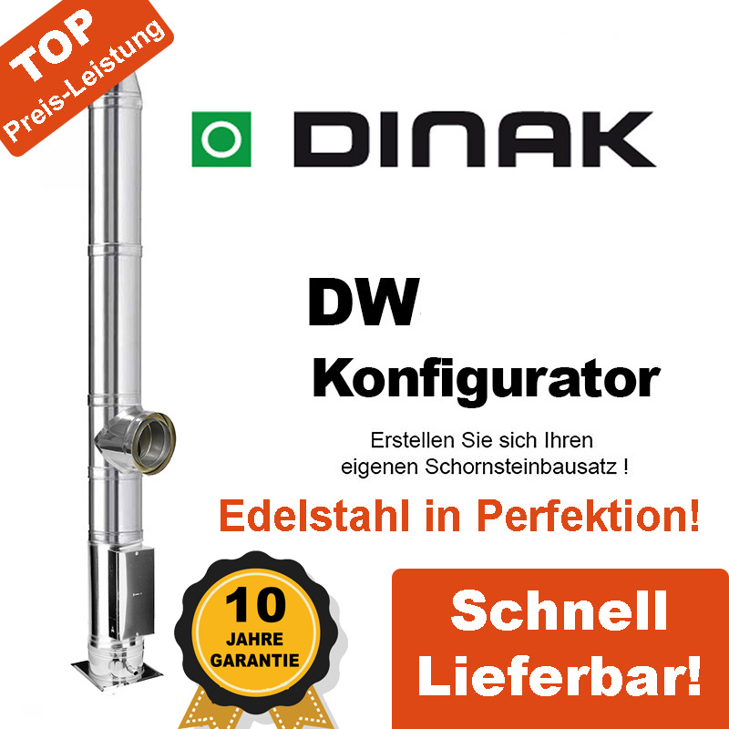 Dinak Edelstahl Schornstein Konfigurator DW von KaminStore24