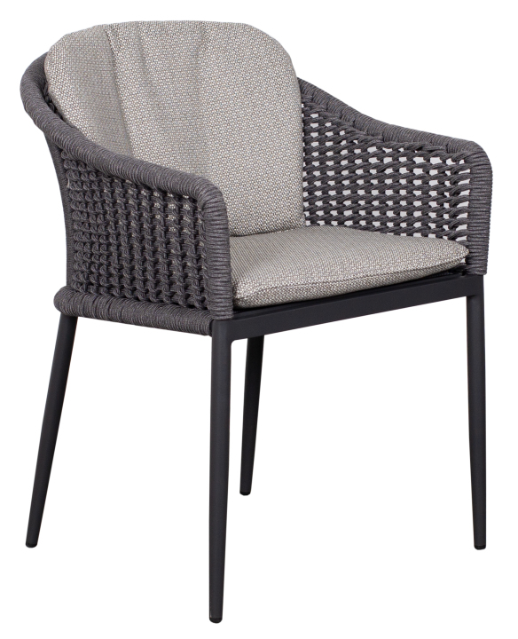Diningsessel  in Rope 6mm grey/Aluminiumrahmen