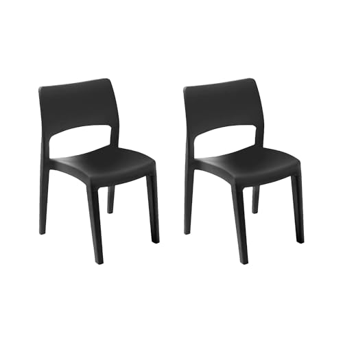 Dmora - 2er-Set Gartenstühle Tropea, Gartensitz, Für drinnen und draußen, Stapelbar, Made in Italy, 50x51 h82 cm, Anthrazit Dmora - 2er-Set Gartenstühle Tropea, Gartensitz, Für drinnen und draußen, Stapelbar, Made in Italy, 50x51 h82 cm, Anthrazit
