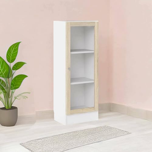 Dmora - Bücherregal Alexiane, Büroregal, Mobiler Buchhalter, Bücherbrett, 41x28 h107 cm, Weiß und Eiche Dmora - Bücherregal Alexiane, Büroregal, Mobiler Buchhalter, Bücherbrett, 41x28 h107 cm, Weiß und Eiche