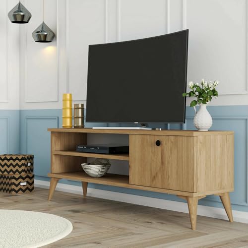 Dmora - Fernsehschrank Biham, Ständer für Wohnzimmerfernseher, Niedriges Wohnzimmer-Sideboard, TV-Ständerbasis, 120x30 h45 cm, Eiche Dmora - Fernsehschrank Biham, Ständer für Wohnzimmerfernseher, Niedriges Wohnzimmer-Sideboard, TV-Ständerbasis, 120x30 h45 cm, Eiche